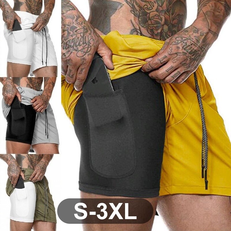 2 layer workout shorts